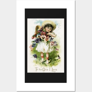 Vintage Garden Girl Posters and Art